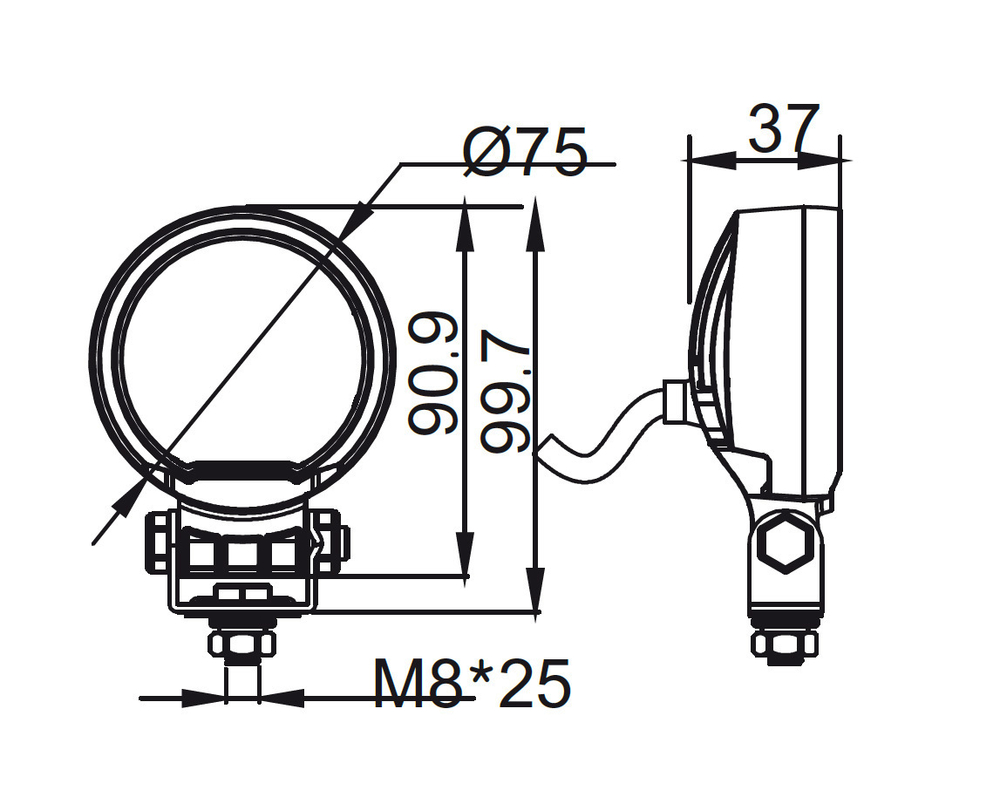 Фара водительского света РИФ 20W LED SM-3020-RFB