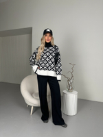 Свитер с боковыми с кашемиром