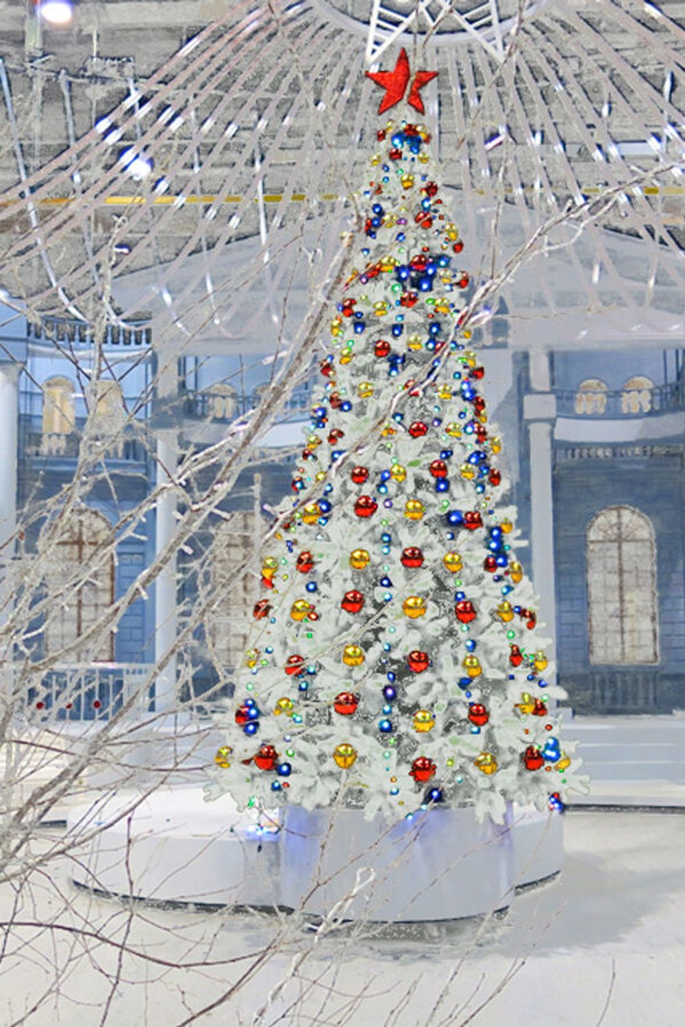 Большая белая елка «Рублевская» (белая пвх) 6 м