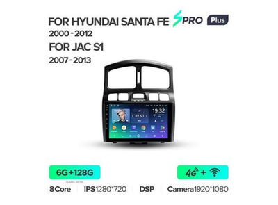 Магнитола Teyes SPRO Plus 6-128 Hyundai Santa Fe SM 2000 — 2012 9.0"