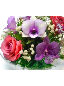 натуральные цветы в стекле, вакуум 08.30