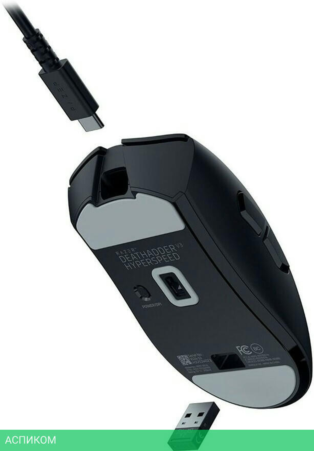 Мышь Razer DeathAdder V3 HyperSpeed черный (RZ01-05140100-R3G1)