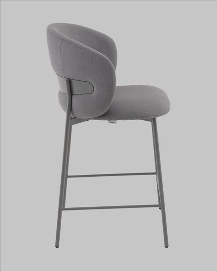 Стул полубарный Блейз велюр серый, каркас серый