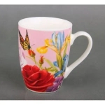 Кружка бочка 340 мл алая роза