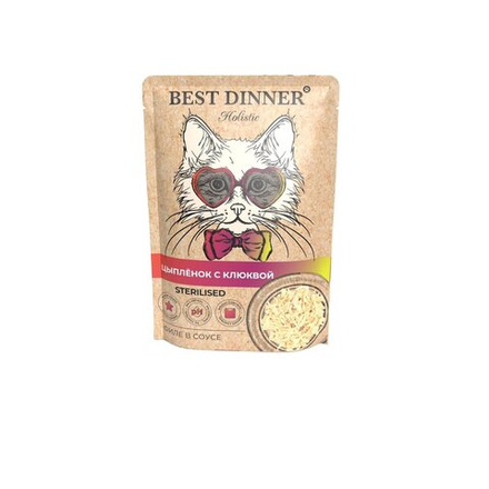 Best Dinner Паучи для стерил Holistic Цыпленок с клюквой в соусе - 70 г