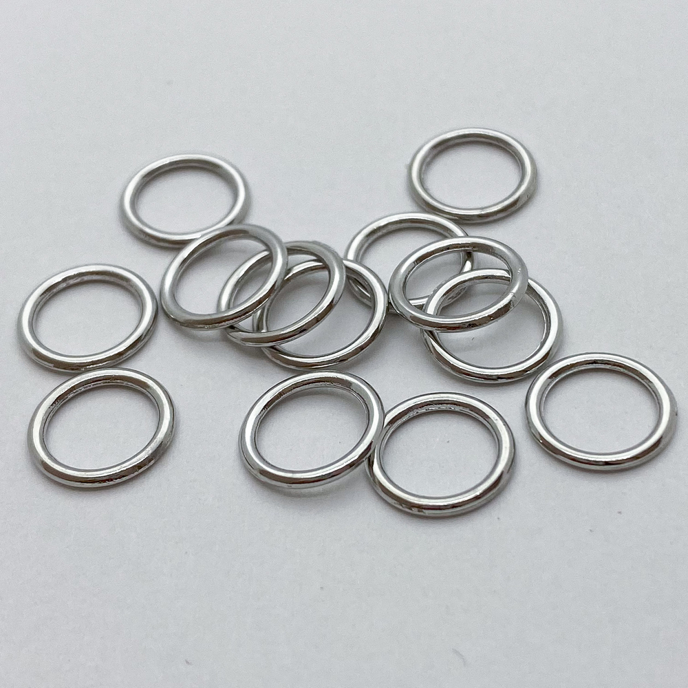 Соединительные колечки НЕРАЗЪЕМНЫЕ, цвет серебро, размер 10 мм, внутренний диаметр 8,5 мм, цена за 10 шт