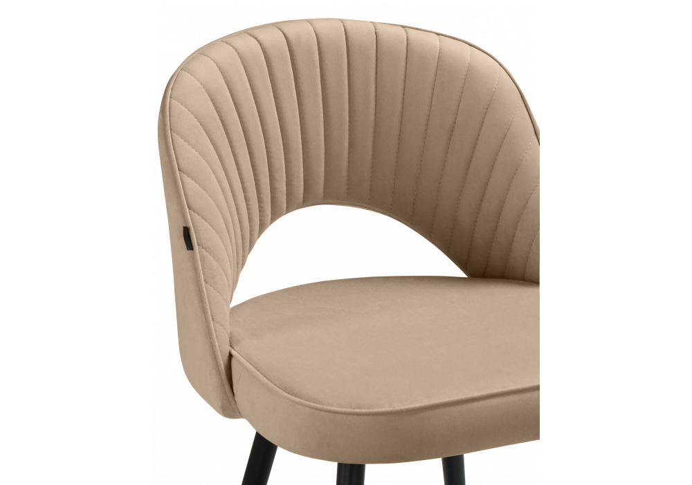 Стул на металлокаркасе Woodville Сандвикен velutto 05, черный, ножки черные