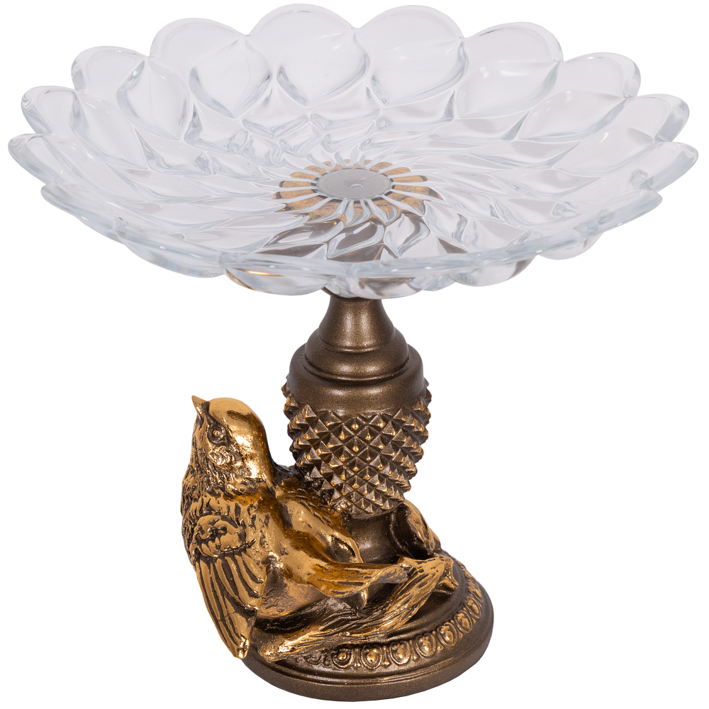 Фруктовница-конфетница Птичка Терра сонг Бронза