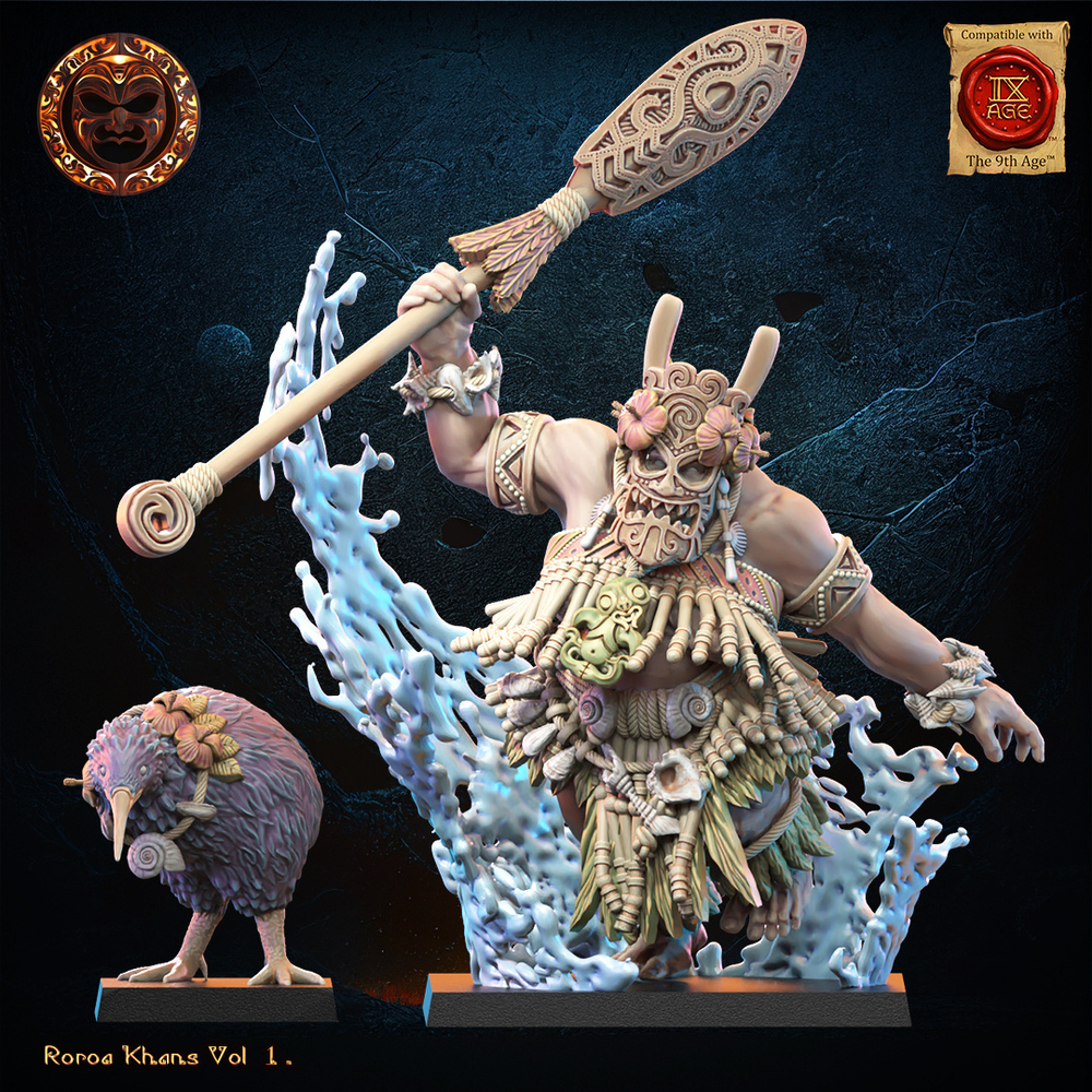 Ogres/ Hinewai, Tohunga with familiar