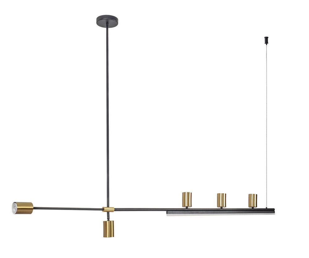Люстра Рия латунь L180 h116/86/46 GU10 5*5W+Led 18W (3000K) (лампы в комплекте)