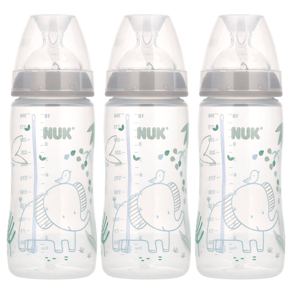 NUK, Smooth Flow, антиколиковый флакон, для детей от 0 месяцев, 3 флакона по 300 мл (10 унций)