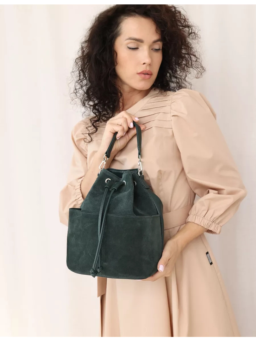 сумка через плечо маленькая натуральная замша