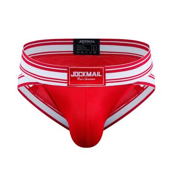 Мужские трусы брифы красные с вырезами по бокам JOCKMAIL JM2024-8