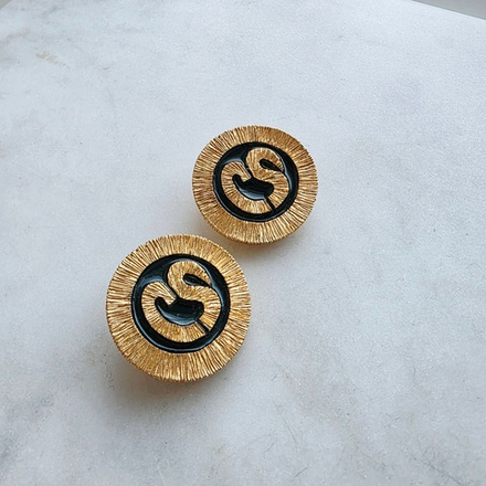 Клипсы St John в черной эмали