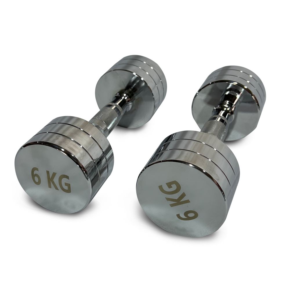 Гантель UNIX Fit PRO круглая хромированная 6 кг, 2 шт.
