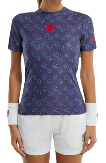 Женская теннисная футболка Hydrogen Tennis Balls All Over Tech T-Shirt - небесный
