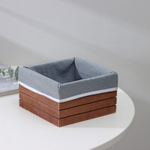 Корзина для хранения деревянная квадратная Сторож 15х15х9 см (коричневый)