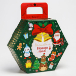 6940992 Подарочный набор развивающих тактильных мячиков «Новогодний подарок» 7 шт., новогодняя подар