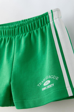 ZARA ШОРТЫ С ЛАМПАСАМИ, ЗЕЛЕНЫЙ