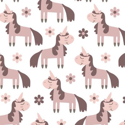 fabric floral unicorns