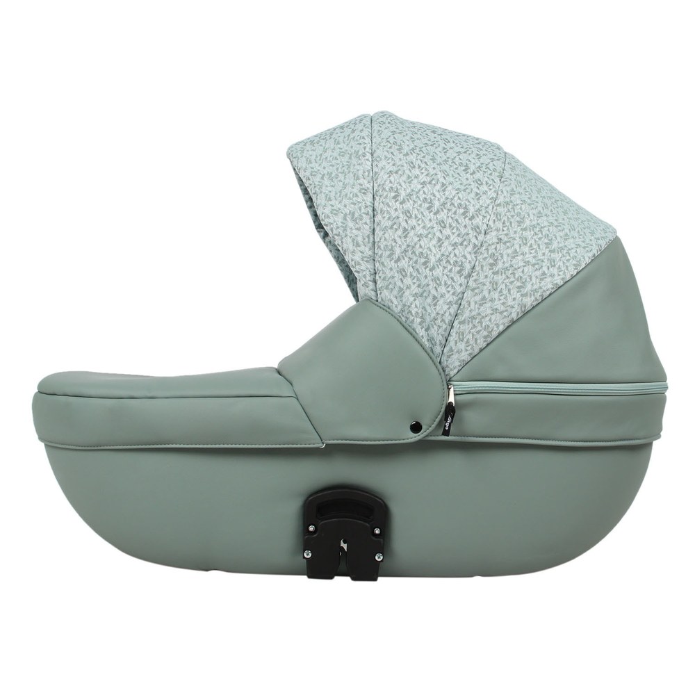 Коляска 2в1 Indigo MIO mi 03 (шалфей кожа+зеленый узор)