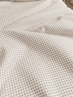 Постельное белье Сказка "Бежевая клеточка" 2-спальный Наволочка 50х70 см 2 шт Простынь на резинке 160х200 см Пододеяльник 175х215 см, перкаль