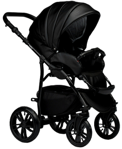 Детская коляска Indigo Indigo Special New 3 в 1 с автокреслом Avionaut Cosmo Is03 черная кожа