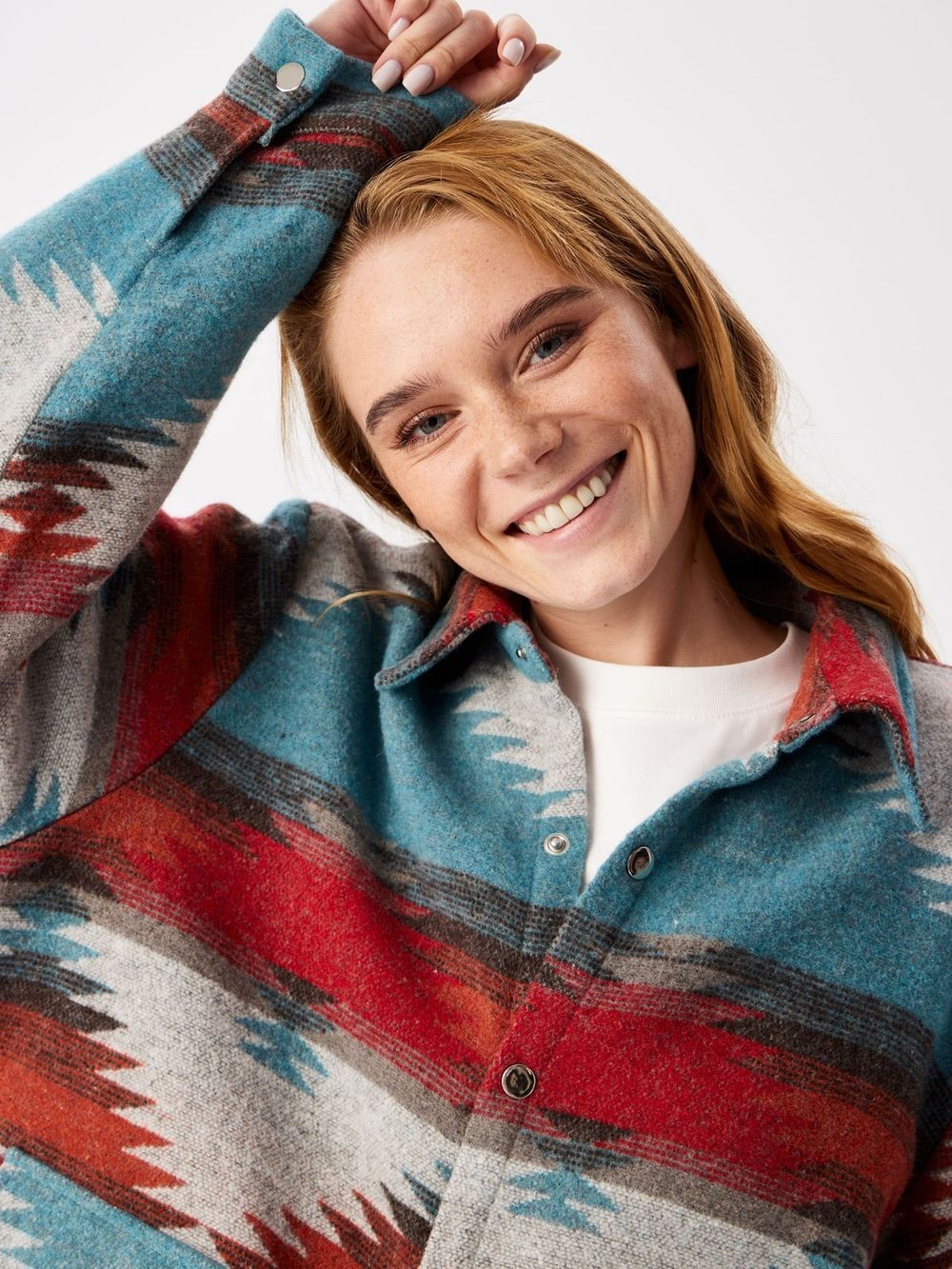 Рубашка Kefirmaykifer оверсайз Этно оранжевая