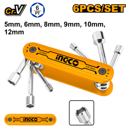 Набор складных гаечных ключей INGCO HFND0601 6 шт.