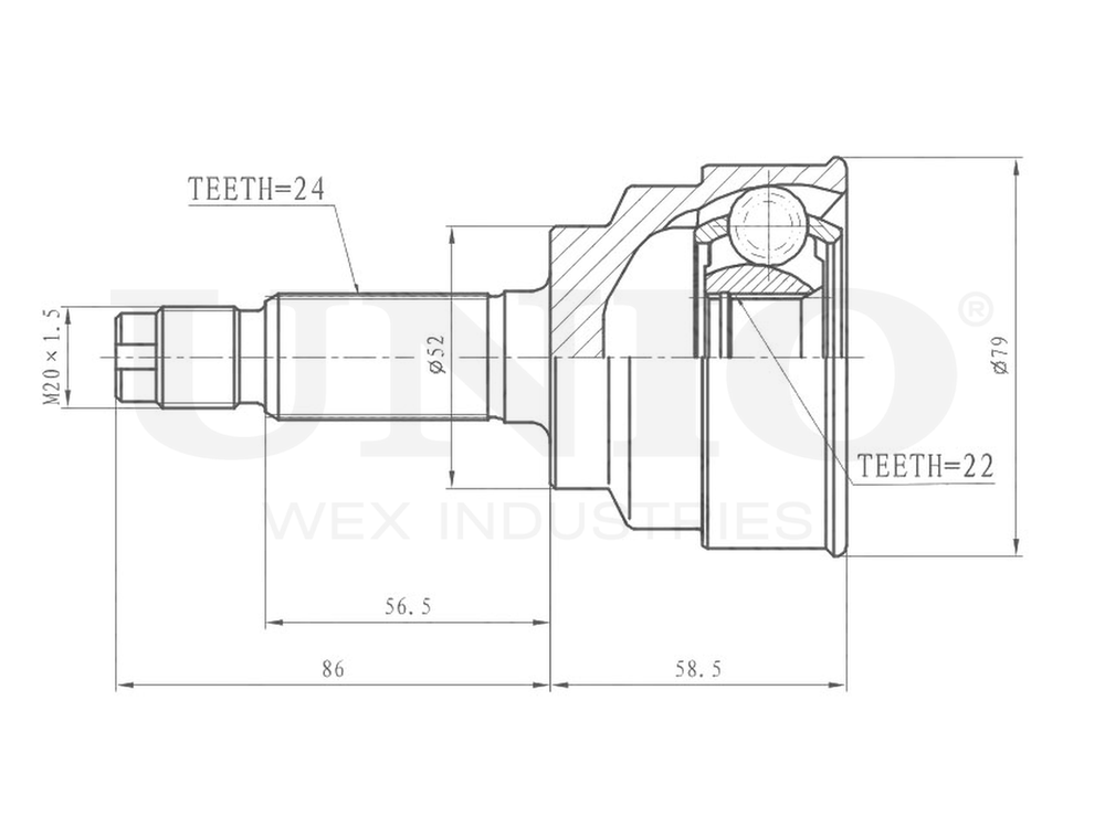 ШРУС внешний UNIO CVJ-20129