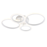 Потолочный светодиодный светильник 65Вт, 4720лм, 3000-6500K, Ra>80, плавная регулировка мощности, изменение цветовой температуры, ночник, пульт, металл/акрил, белый