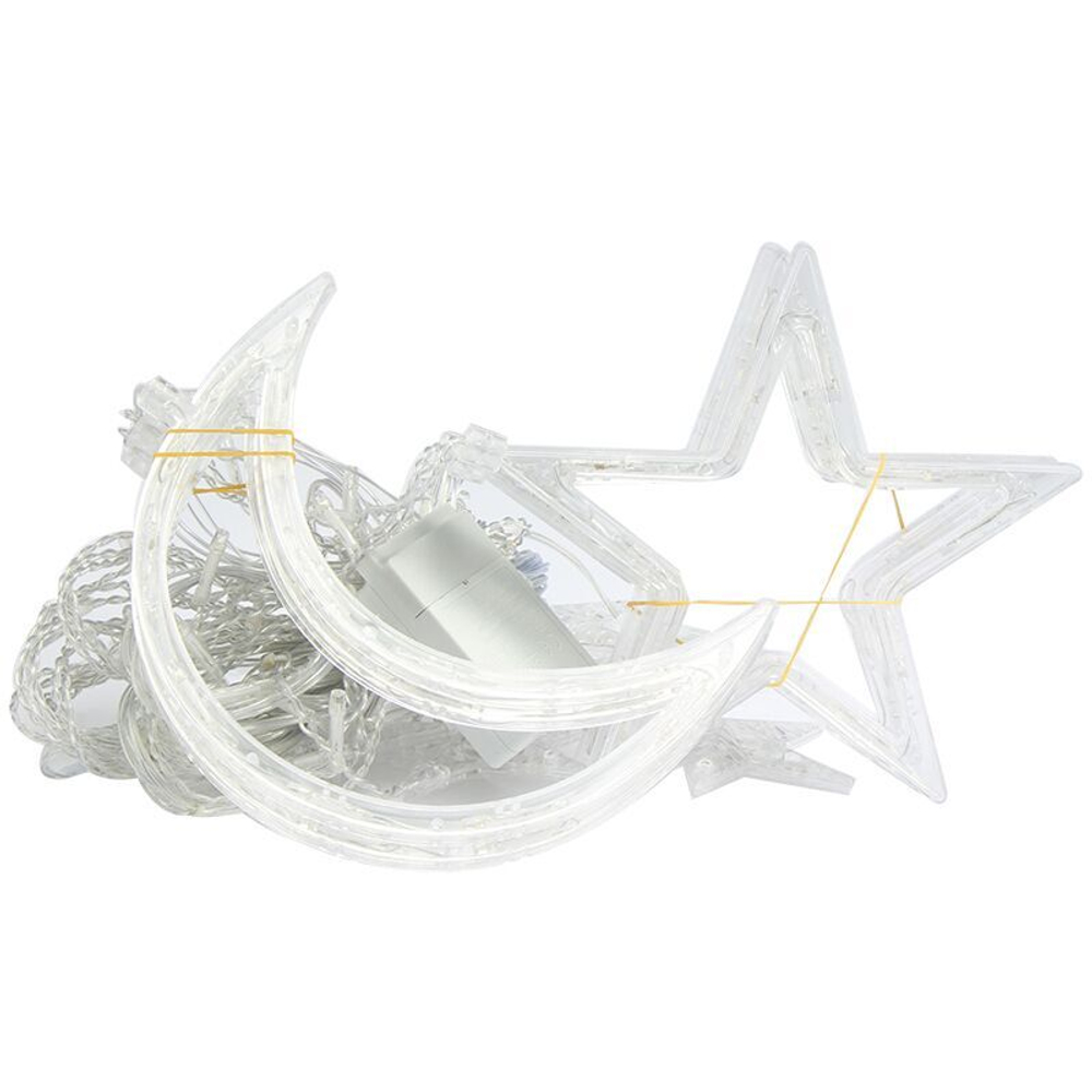 Гирлянда занавес Месяц и звезда 6х6