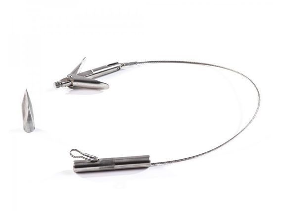 Наконечник Sargan Сом трехгранный ударник с гильзой на тросе и двумя лепестками 35 мм L 145