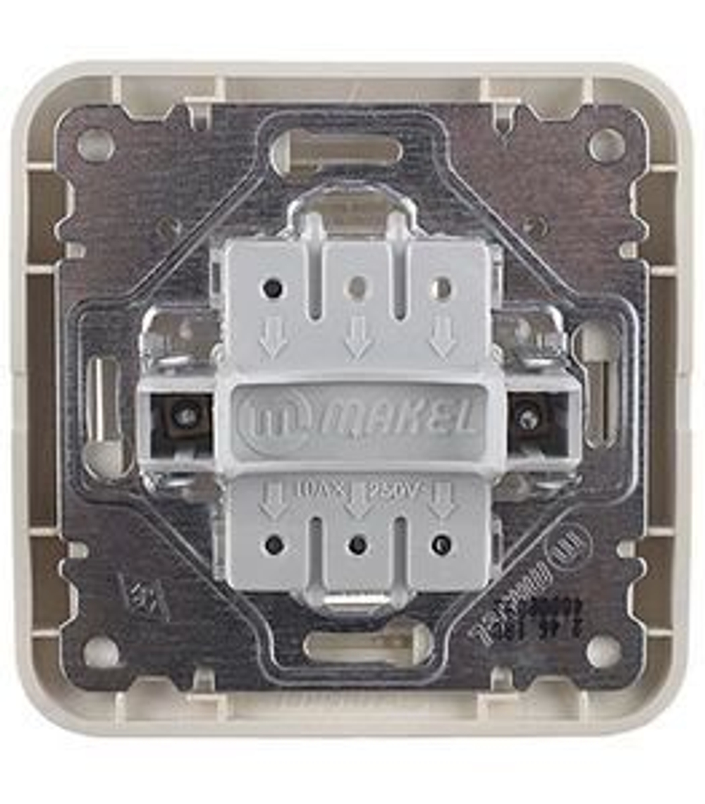 Выключатель 3-клавишный СП Mimoza 10А IP20 кремовый Makel 25091