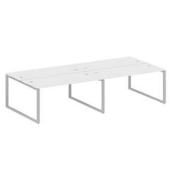 Metal System Рабочая станция на 4 места на О-образном м/к БО.СМ-4.4 Белый/Металл Серый 3200*1475*750