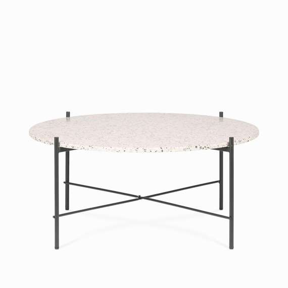 Кофейный стол Lacio Ø80х35 см, белое террацо