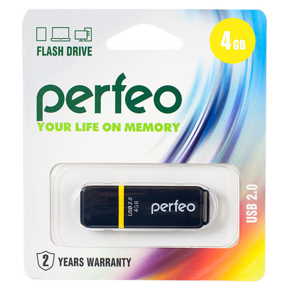 USB Флешка 4GB Perfeo C01, USB 2.0, черная