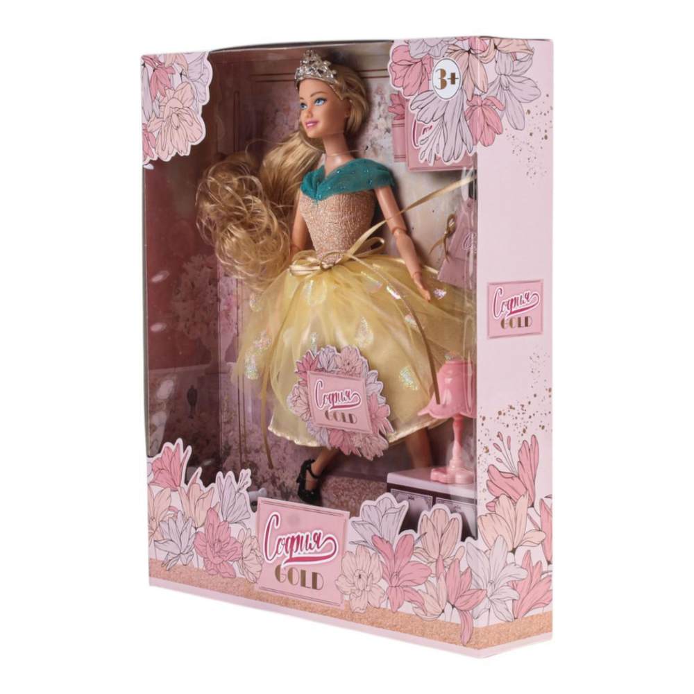 Кукла модель София gold 29см. руки и ноги сгиб, с аксесс, коробка SG-03-KB (Карапуз)