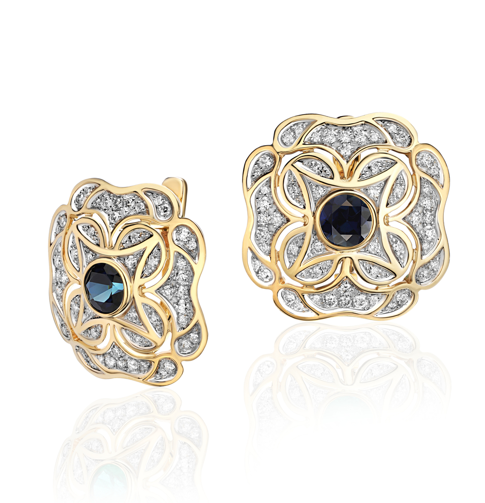 Серьги с бриллиантом  из желтого золота JA-S-312105-3