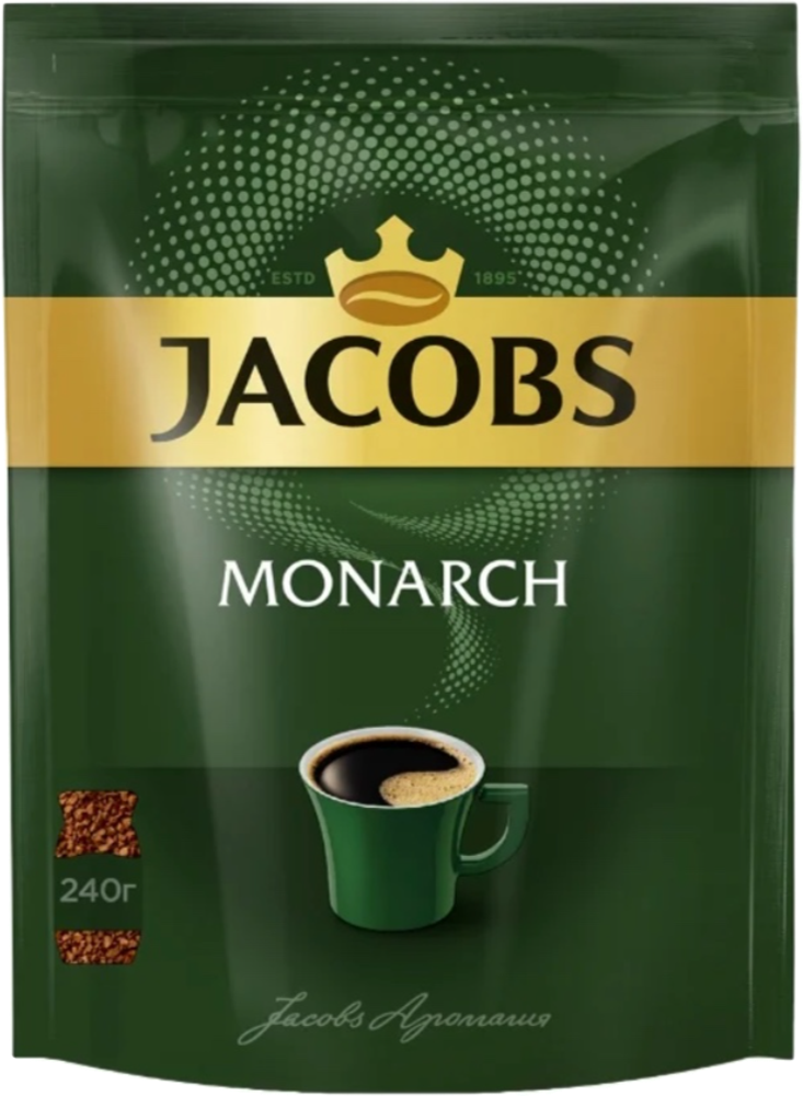 Кофе растворимый Jacobs Monarch, пакет 220 г