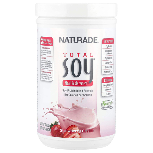 Naturade, Total Soy®, заменитель еды, клубничный крем, 507 г (1 фунт)