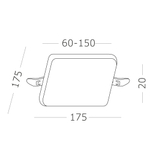ST700.038.22 Св-к встр. Белый LED 1*22W 3000K 1 890Lm Ra80 180° IP44 L175xW175xH33 85-265V