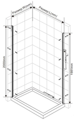 Душевой уголок Extra VSR-1E809090CLB 800/900*900, черный, стекло прозрачное