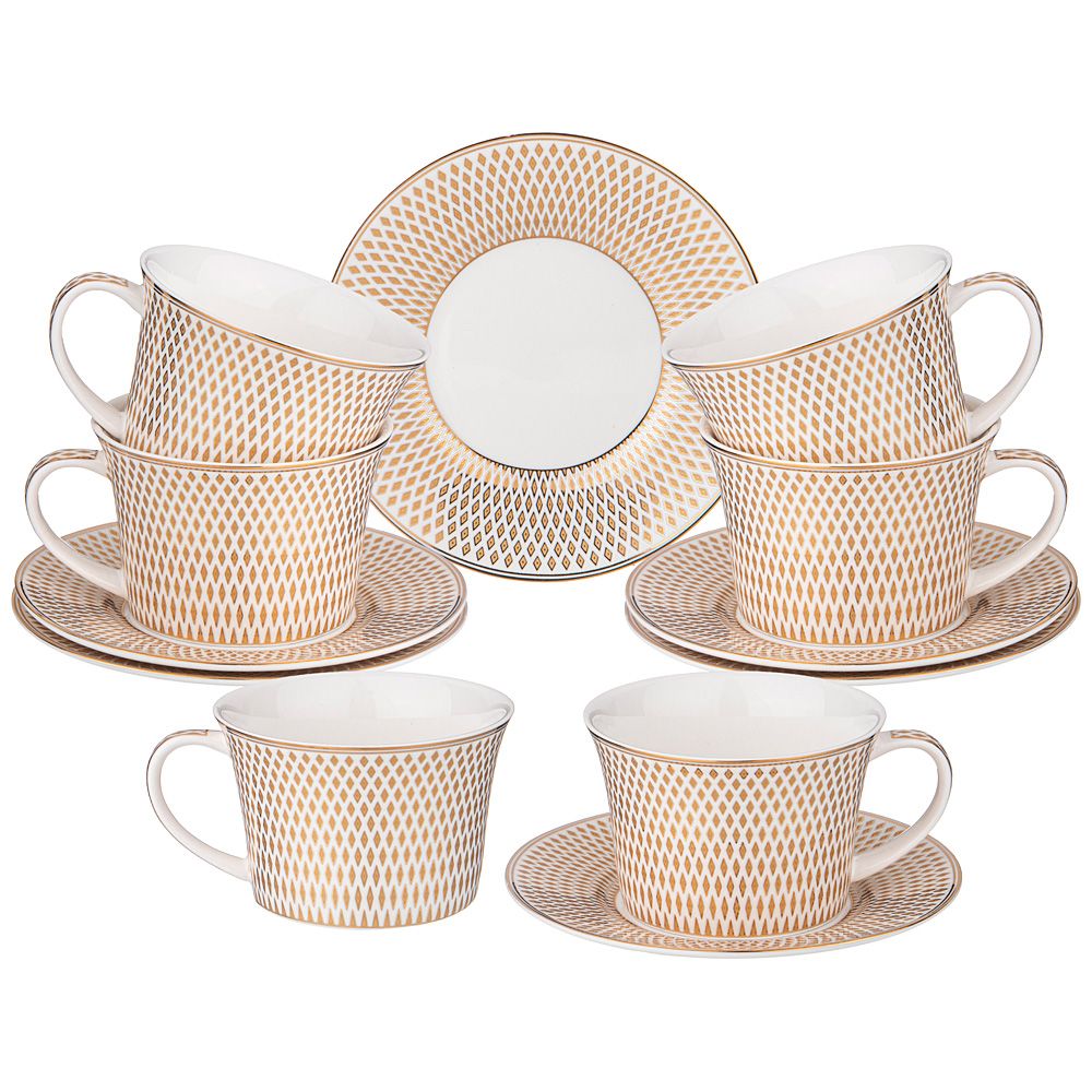 КОФЕЙНЫЙ НАБОР LEFARD "RADIAL GOLD" НА 6 ПЕР. 12 ПР. 180 МЛ (КОР=12НАБ.)