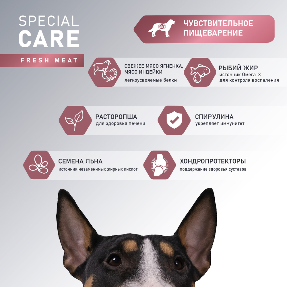 Сухой корм AWARD SPECIAL CARE Sensitive Digestion для взрослых собак всех пород с чувствительным пищеварением со свежим мясом ягненка 2 кг