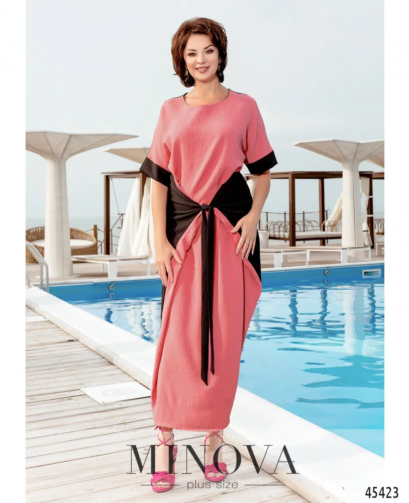 Платье 2280-розовый-черный Minova