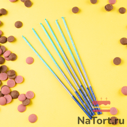 Набор свечей для торта «Перламутр» (градиент голубой, 16 см) 6 шт