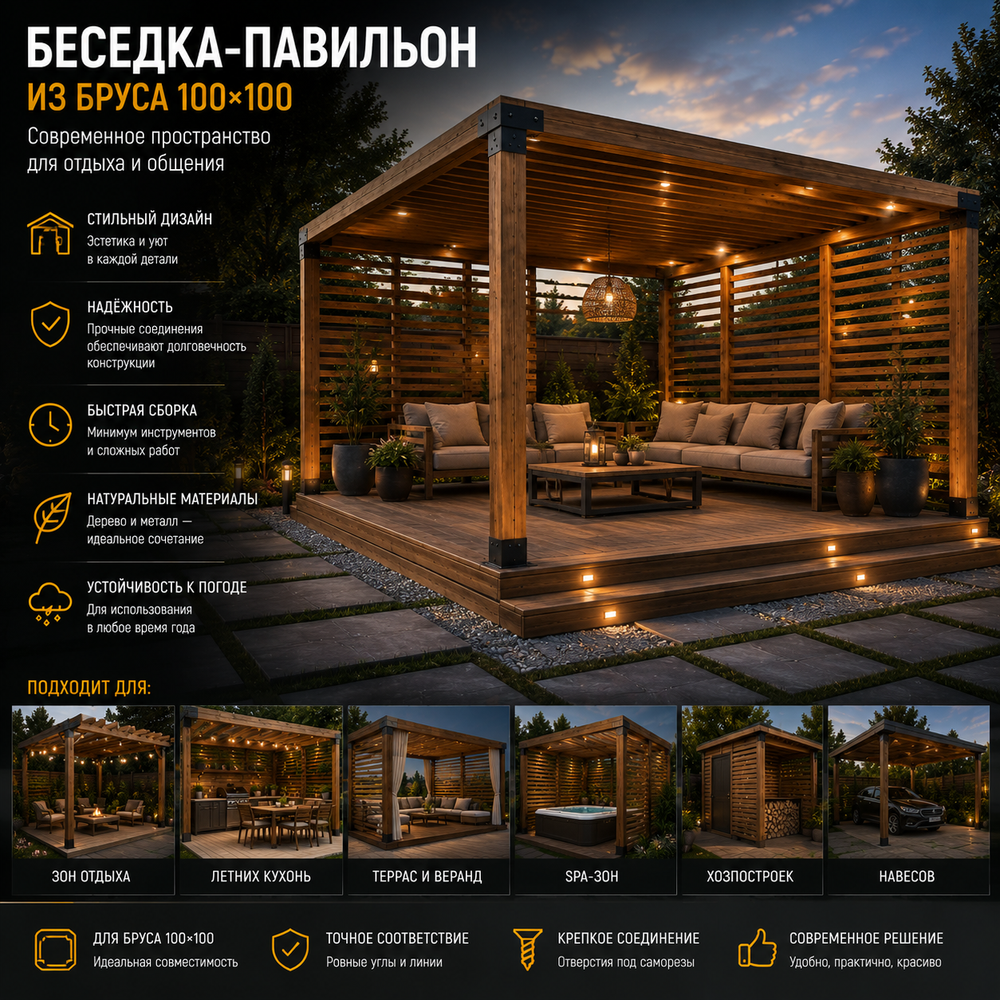 Пластина перфорированная крепежная 100 мм x 100 мм