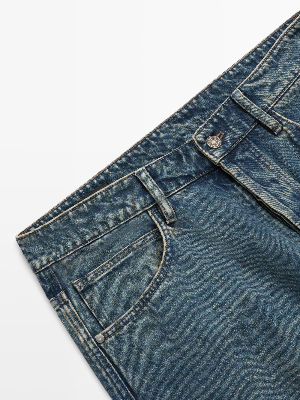 Massimo Dutti Джинсы широкого кроя, средне-синий