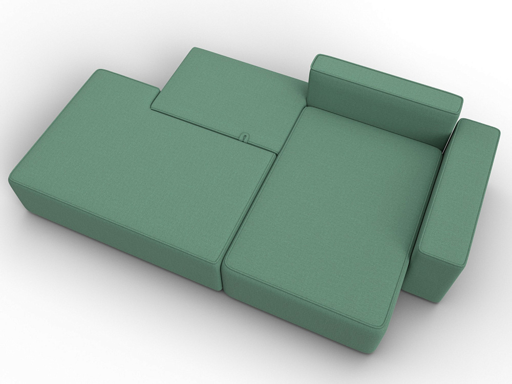 Диван угловой Лига-079 угол правый РОГОЖКА Амур 11 зеленый